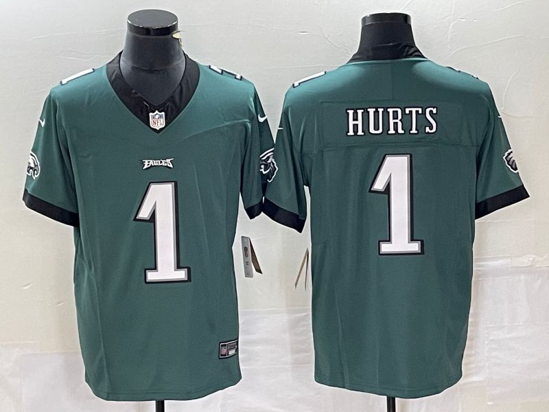 Men Philadelphia Eagles #1 Hurts Green 2023 Nike Vapor Limited NFL Jersey style 2->new york giants->NFL Jersey